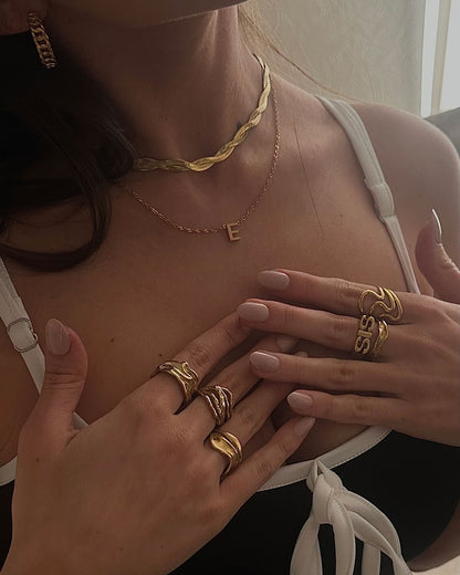 Jaylinette | Duży Pierścionek 18K Złota