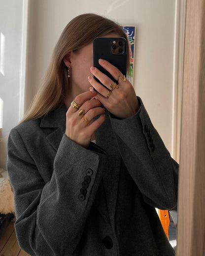 Jaylinette | Duży Pierścionek 18K Złota