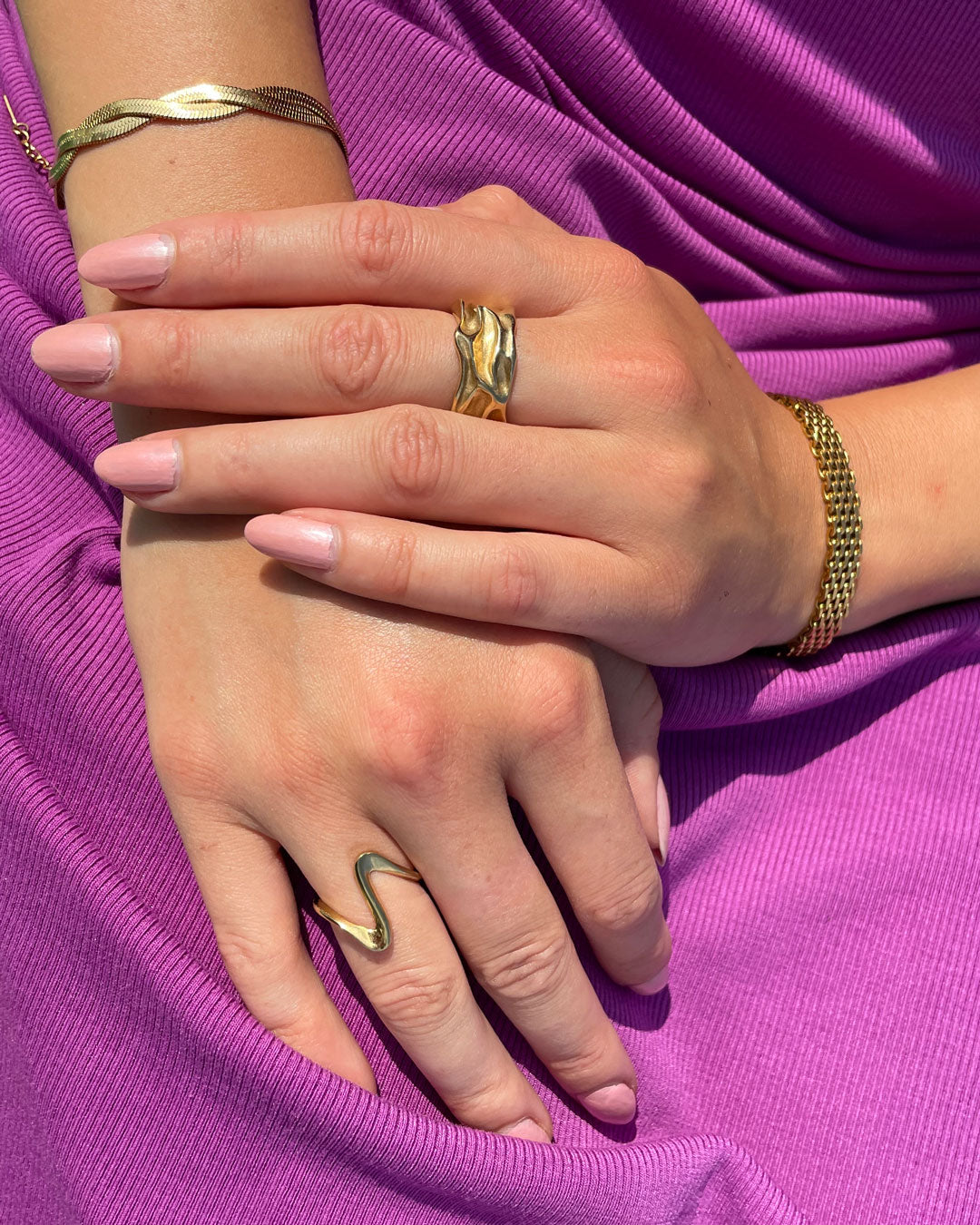 Jaylinette | Duży Pierścionek 18K Złota