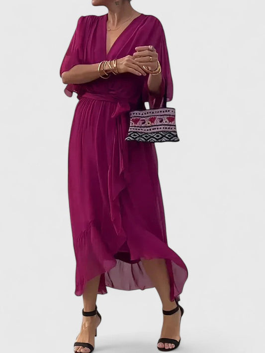 Nada | Elegancka Sukienka z Dekoltem w Kształcie V